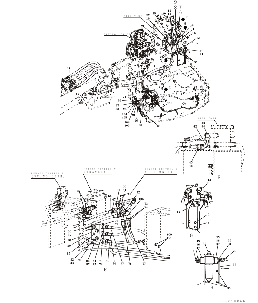 Схема запчастей Case CX80 - (08-53) - HYDRAULICS, AUXILIARY - MULTI-PURPOSE + 3 WAY VALVE (08) - HYDRAULICS
