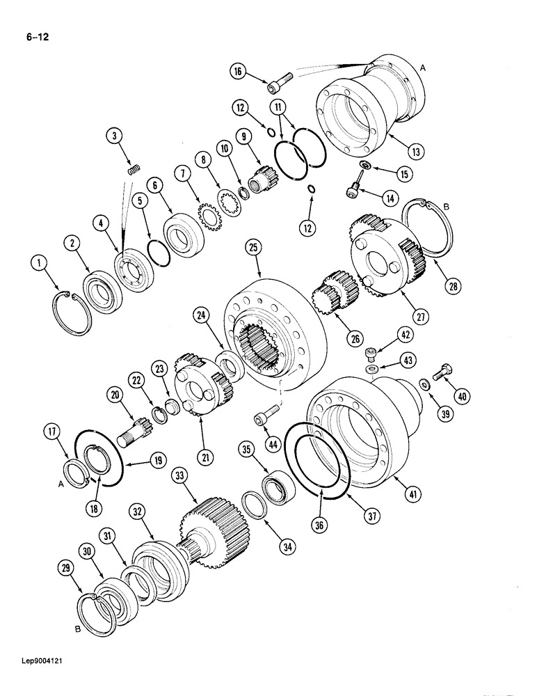 Схема запчастей Case 688 - (6-12) - SWING TRANSMISSION, P.I.N. FROM 11653 AND AFTER (06) - POWER TRAIN