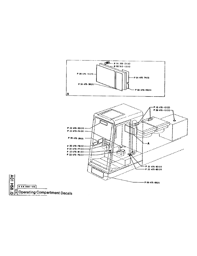 Схема запчастей Case 160CK - (04) - OPERATING COMPARTMENT DECALS (05) - UPPERSTRUCTURE CHASSIS