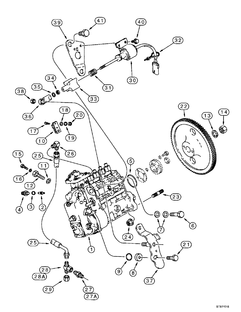 Схема запчастей Case 9010B - (3-024) - FUEL INJECTION PUMP AND DRIVE, 4TA-390 EMISSIONS CERTIFIED ENGINE, *P.I.N. DAC01#2001 AND AFTER (03) - FUEL SYSTEM