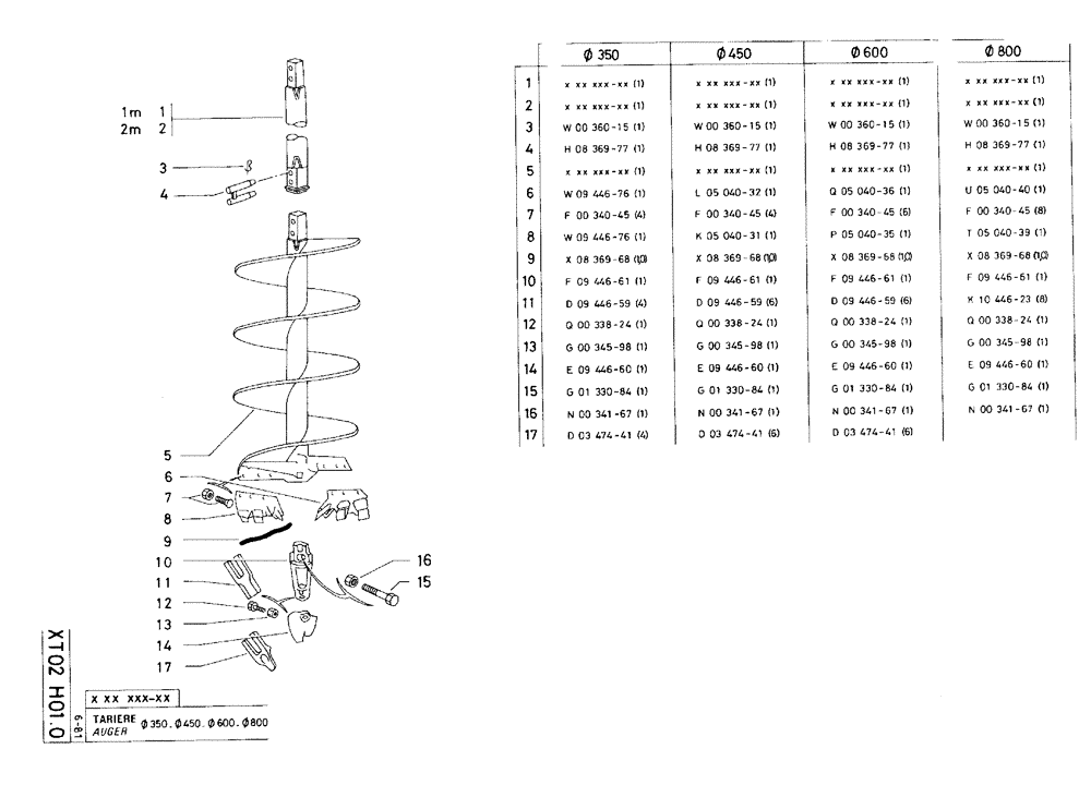 Схема запчастей Case 75C - (XT02 H01.0[01]) - AUGER - Ø350 (18) - ATTACHMENT ACCESSORIES