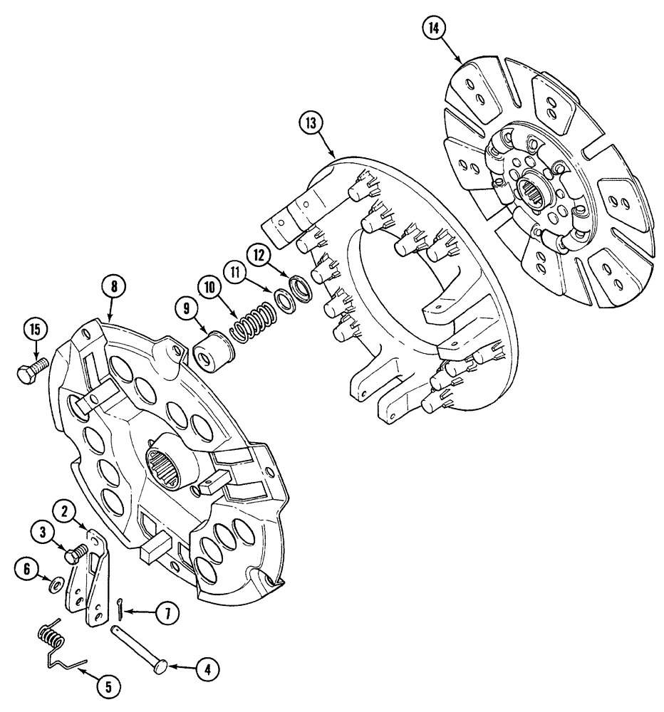 Схема запчастей Case 380B - (6-04) - HEAVY DUTY CLUTCH - 12 INCH ROCKFORD (06) - POWER TRAIN
