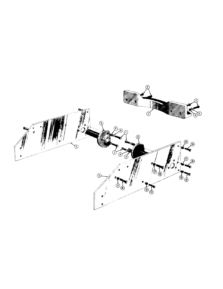 Схема запчастей Case 310 - (056[1]) - SIDE PLATE, PIVOT BAR, AND DRAWBAR GUIDE (04) - UNDERCARRIAGE