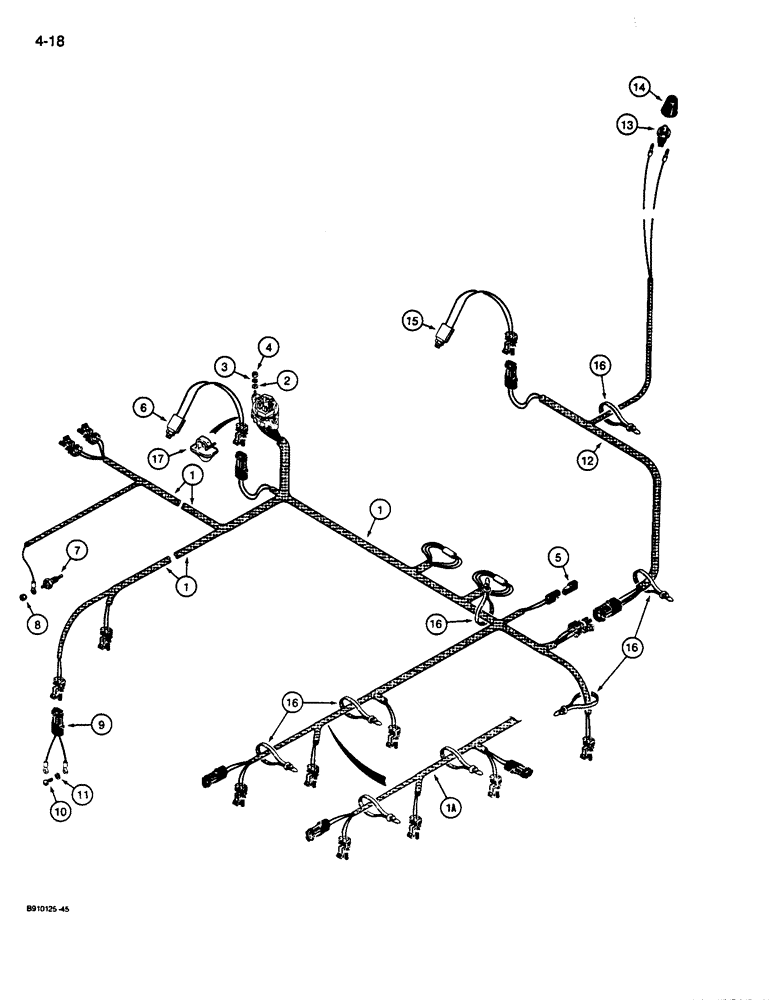 Схема запчастей Case 680L - (4-18) - ELECTRICAL CIRCUIT, REAR HARNESS AND CONNECTIONS (04) - ELECTRICAL SYSTEMS