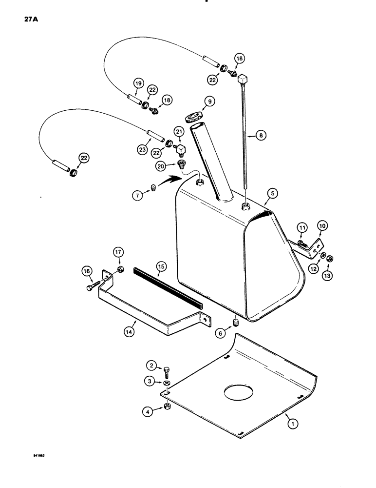 Схема запчастей Case P60 - (023A) - ENGINE MOUNTING, DEUTZ DIESEL ENGINE SERIAL NUMBER 1232821 AND AFTER (10) - ENGINE