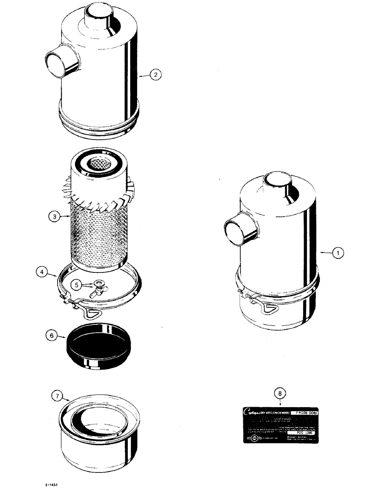 Схема запчастей Case 475 - (050) - D36261 AIR CLEANER ASSEMBLY (10) - ENGINE
