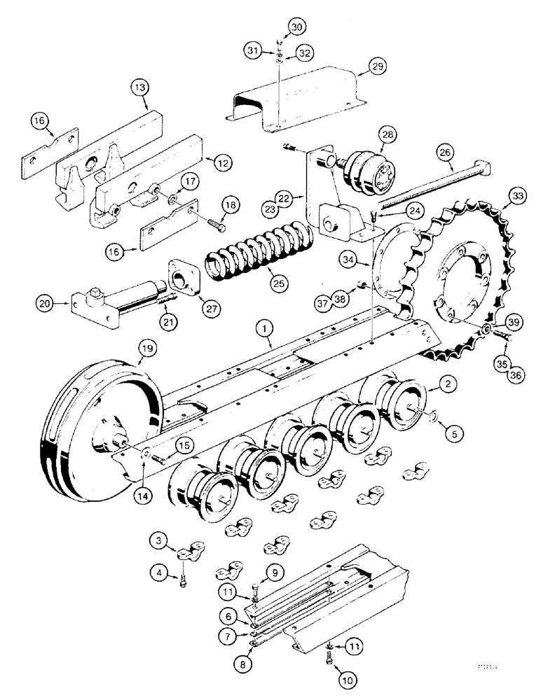 Схема запчастей Case 475 - (176) - TRACK FRAMES AND RELATED PARTS (48) - TRACKS & TRACK SUSPENSION