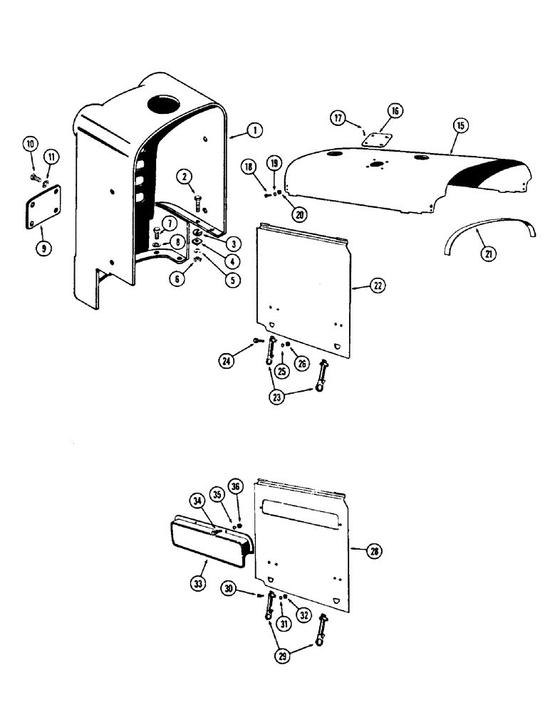 Схема запчастей Case W5A - (148) - GRILLE - HOOD AND SIDE PANELS (09) - CHASSIS
