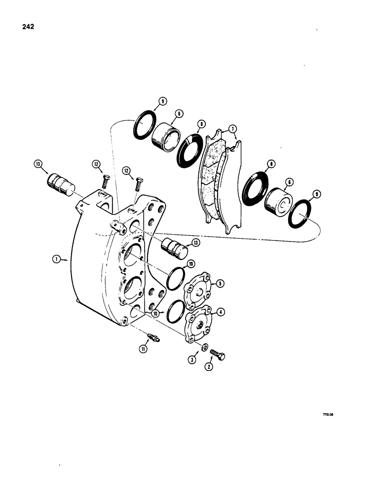 Схема запчастей Case W20B - (242) - W20B BRAKE CALIPERS (06) - POWER TRAIN