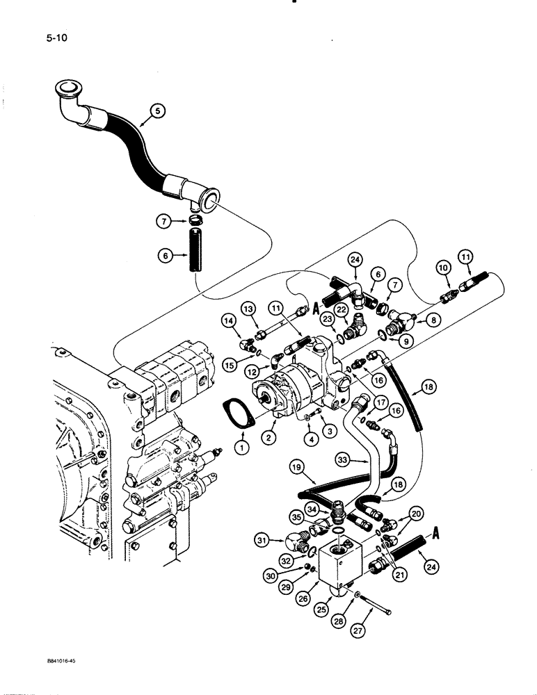 Схема запчастей Case W30 - (5-10) - HYDRAULIC CIRCUIT, AUXILIARY STEERING, MODELS WITH ALLISON TRANSMISSION (05) - STEERING