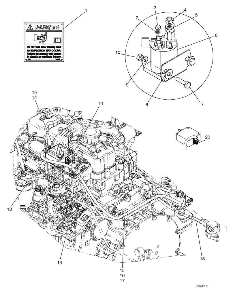 Схема запчастей Case 440CT - (04-04A) - GRID HEATER (04) - ELECTRICAL SYSTEMS