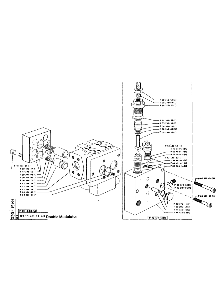 Схема запчастей Case 160CL - (59) - DOUBLE MODULATOR (07) - HYDRAULIC SYSTEM