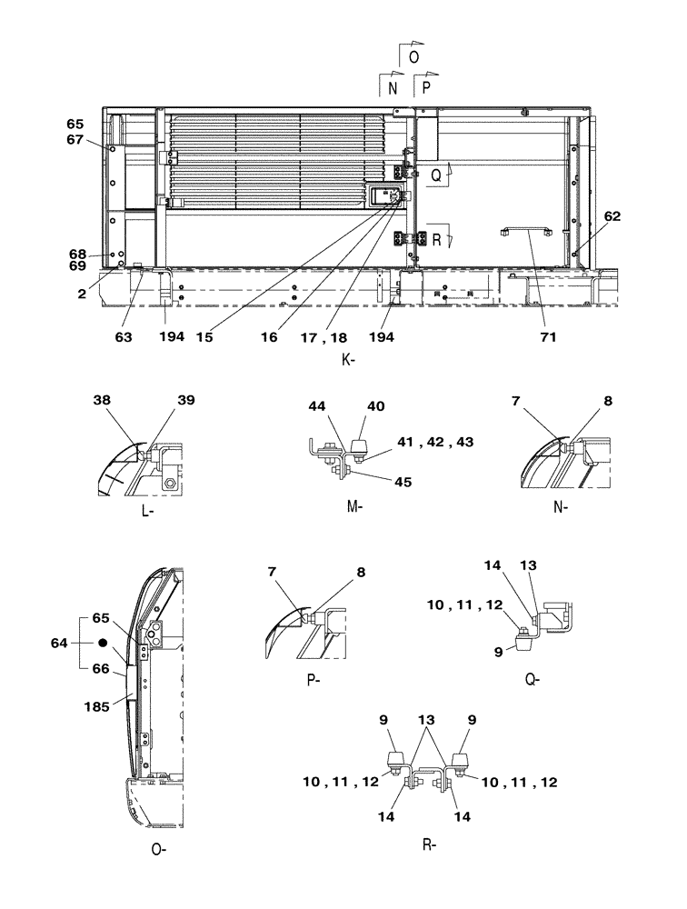 Схема запчастей Case CX350C - (09-005[05]) - COWLING (09) - CHASSIS/ATTACHMENTS