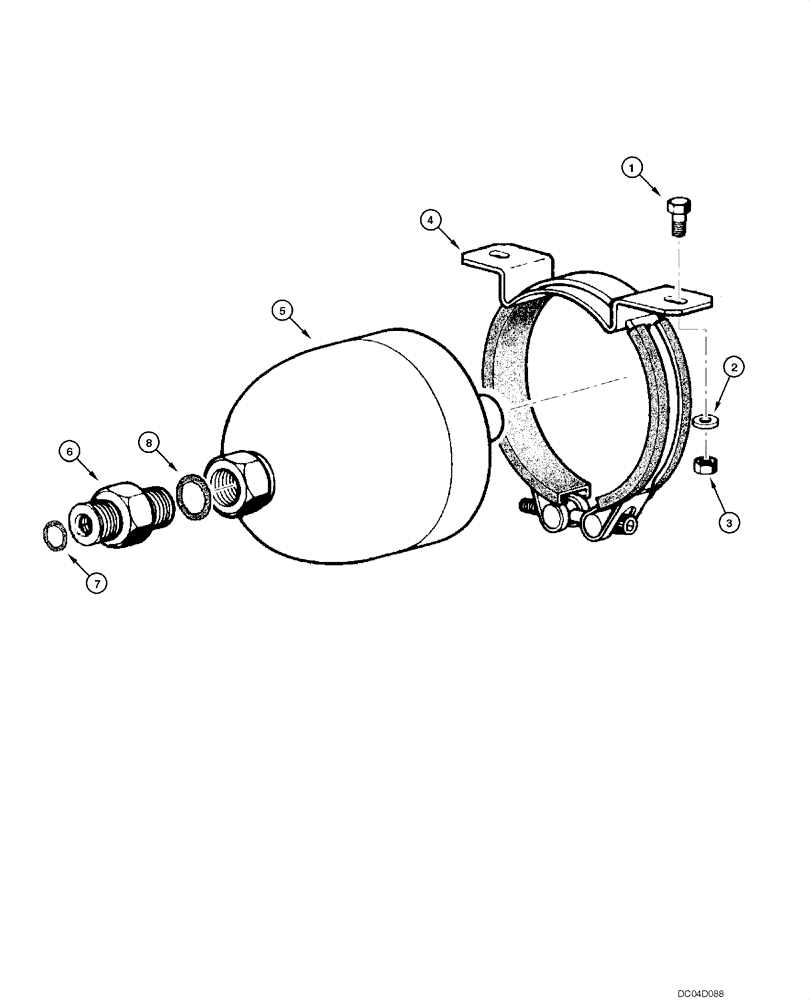 Схема запчастей Case 885 - (07.08[00]) - EMERGENCY BRAKE - ACCUMULATOR (07) - BRAKES