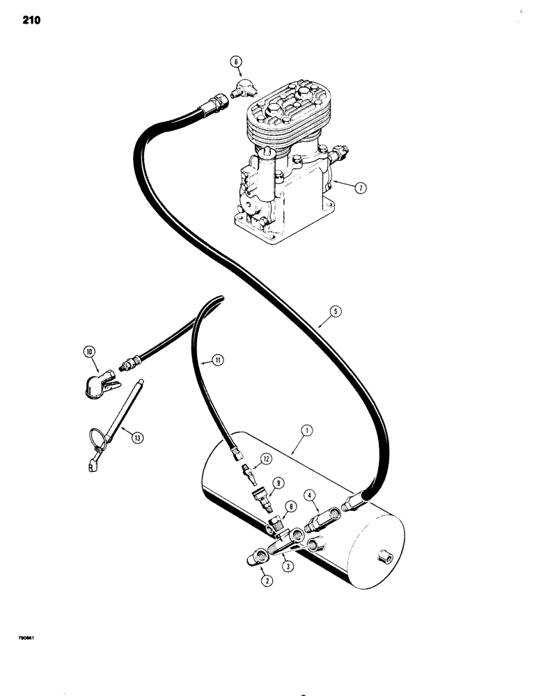 Схема запчастей Case 680G - (210) - BRAKE SYSTEM TIRE INFLATION PARTS (07) - BRAKES