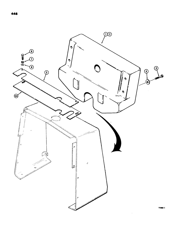 Схема запчастей Case 580C - (446) - FRONT COUNTERWEIGHT (09) - CHASSIS/ATTACHMENTS