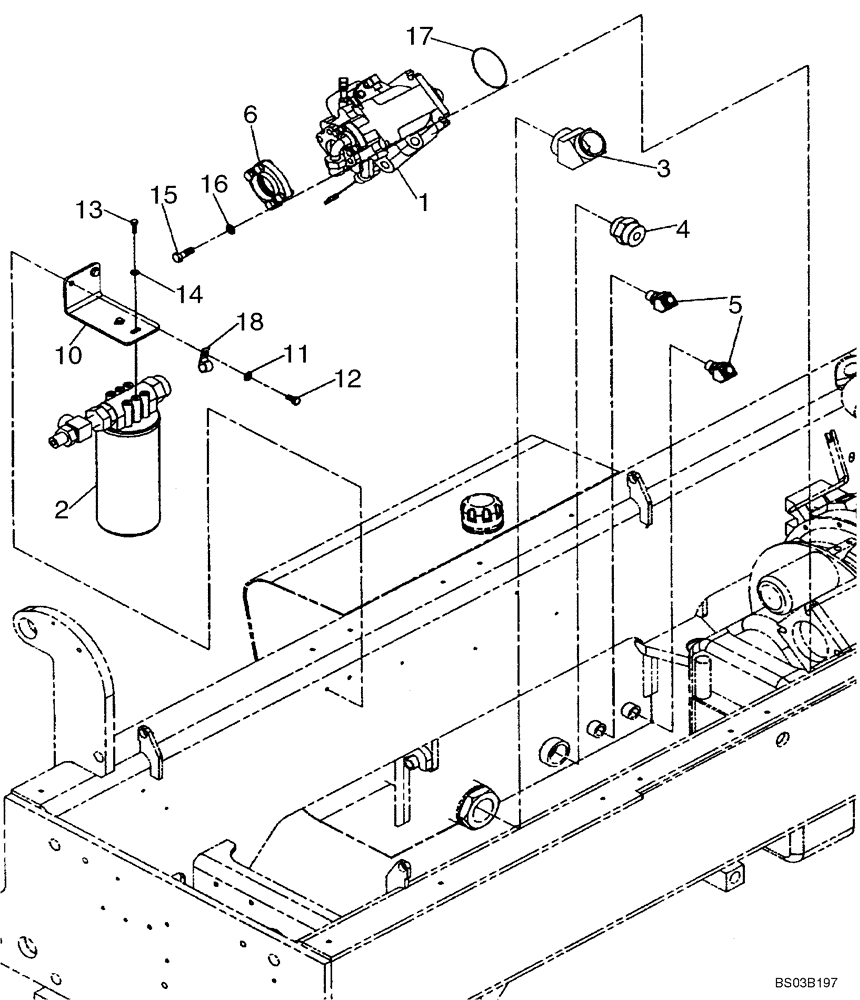 Схема запчастей Case 688G - (8-04A) - HYDRAULIC FITTINGS AT PUMP & FILTER (ASN 686GXR JFE0001847; 688G JFE0003612) (08) - HYDRAULICS