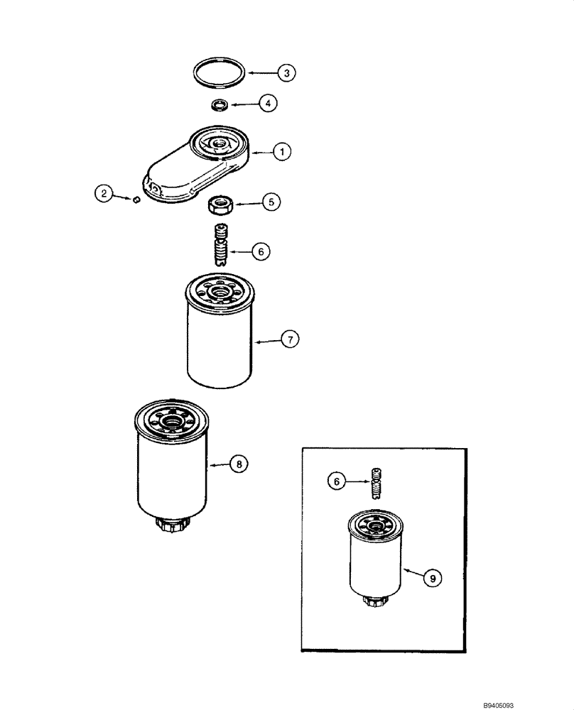 Схема запчастей Case 1840 - (03-04) - FUEL FILTER, 4-390 ENGINE (03) - FUEL SYSTEM