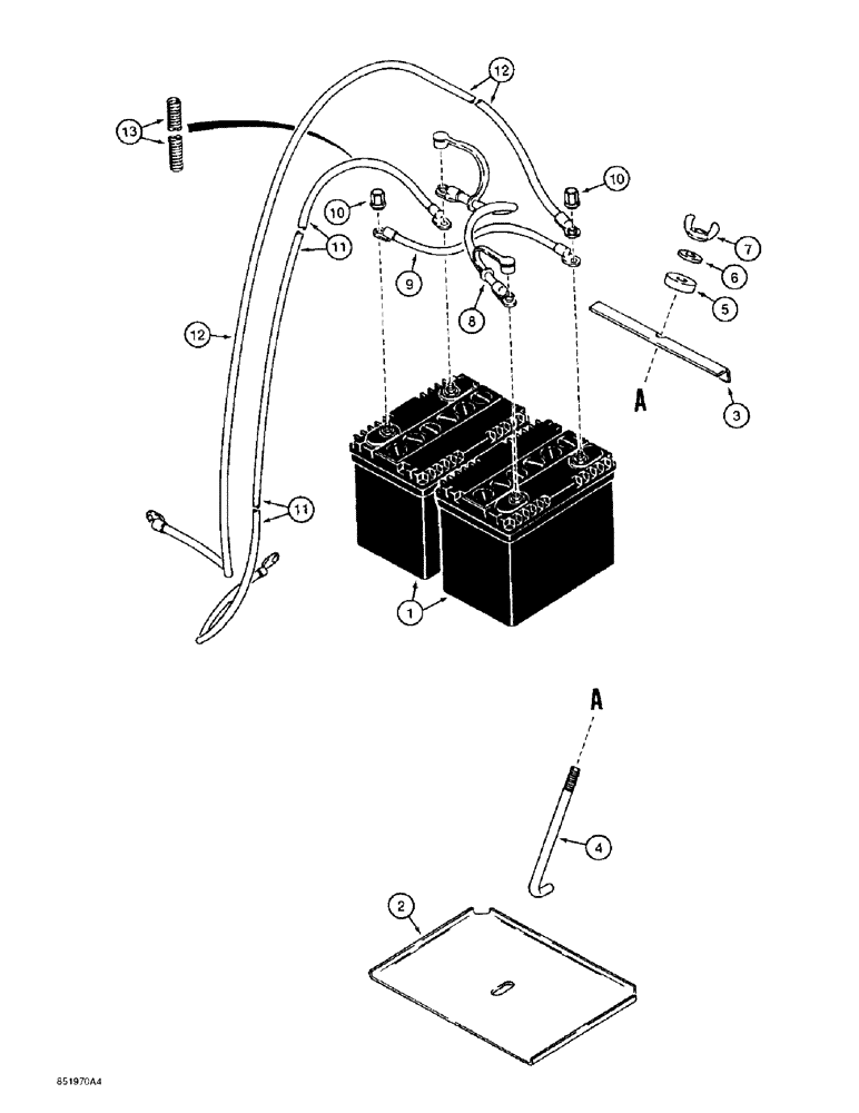 Схема запчастей Case 584E - (4-38) - ELECTRICAL COLD START SYSTEM, DUAL BATTERIES (04) - ELECTRICAL SYSTEMS