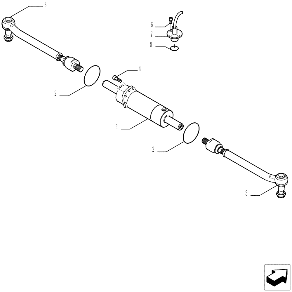 Схема запчастей Case TX1055 - (1.44.0[06]) - STEERING SYSTEM - REAR AXLE (27) - REAR AXLE SYSTEM