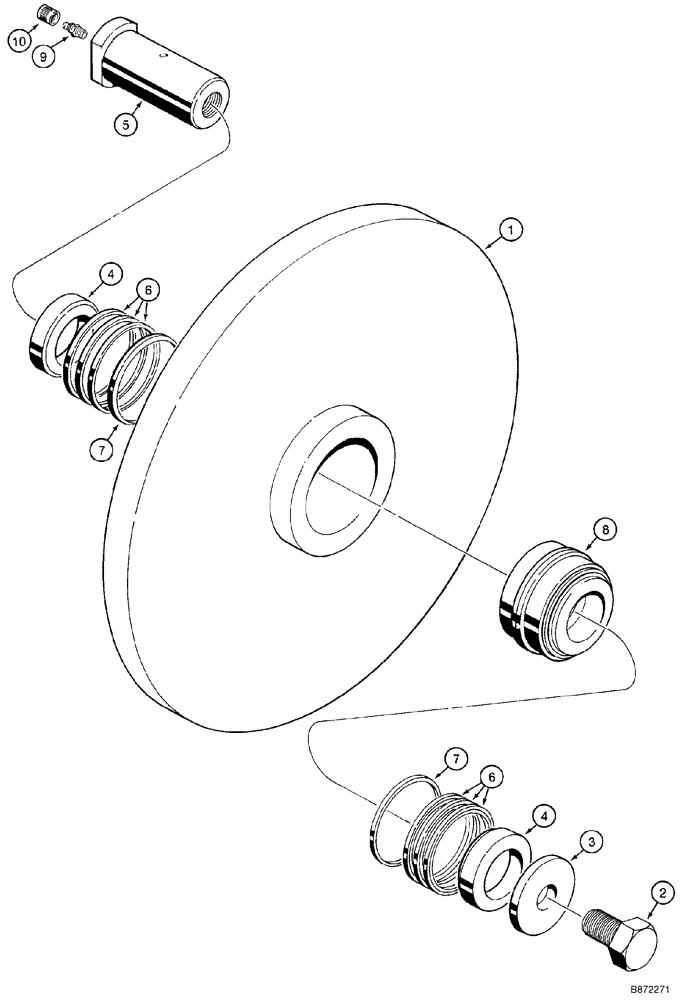 Схема запчастей Case 960 - (09-31) - ROLLER ASSY BOOM, ROCK (09) - CHASSIS