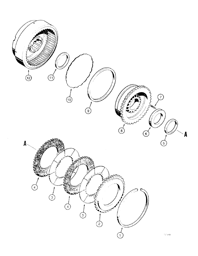 Схема запчастей Case 475 - (158) - TRANSMISSION HIGH AND LOW SPEED CLUTCHES (21) - TRANSMISSION