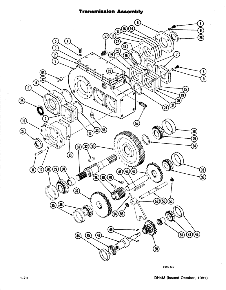 Схема запчастей Case DH4B - (1-70) - TRANSMISSION ASSEMBLY (21) - TRANSMISSION