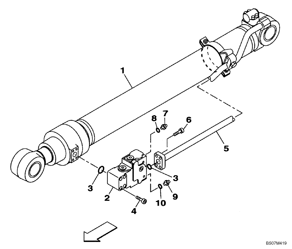 Схема запчастей Case CX135SR - (08-72[02]) - HYDRAULICS - ARM CYLINDER, MODELS WITH LOAD HOLD (08) - HYDRAULICS