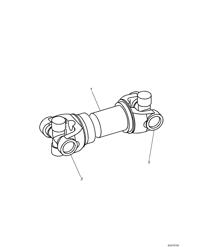 Схема запчастей Case 521E - (06-27) - DRIVE SHAFT, REAR (06) - POWER TRAIN