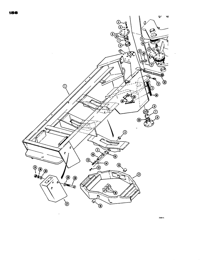Схема запчастей Case W24 - (156) - REAR FRAME AND TRUNNION (09) - CHASSIS