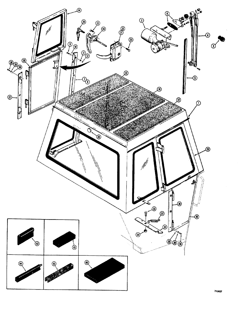 Схема запчастей Case W20 - (259A) - L57831 OPERATORS CAB (09) - CHASSIS
