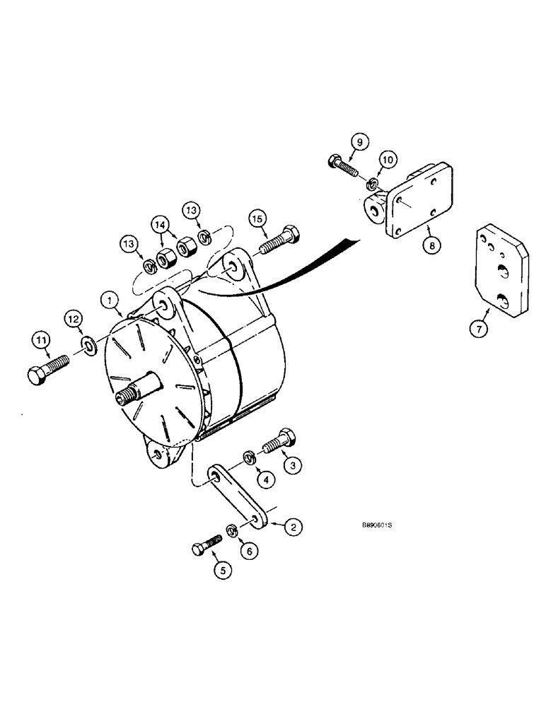 Схема запчастей Case 821B - (4-40) - 65 AMP ALTERNATOR AND MOUNTING PARTS (04) - ELECTRICAL SYSTEMS