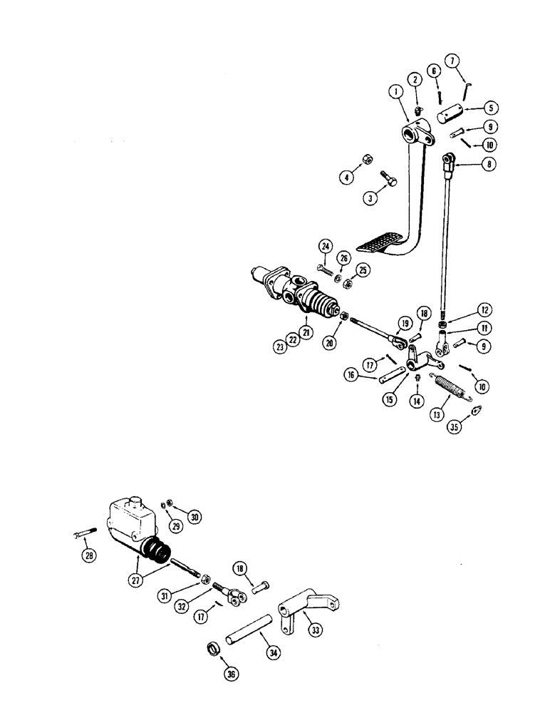 Схема запчастей Case W10 - (112) - BRAKE PEDAL AND CYLINDER (07) - BRAKES