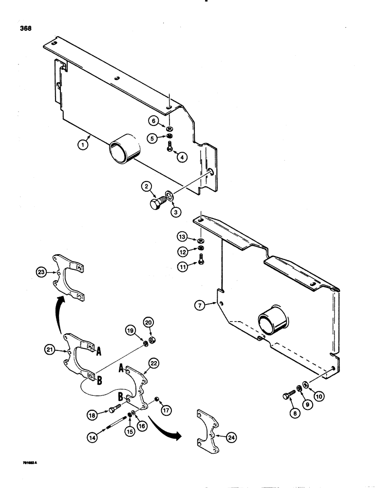 Схема запчастей Case 1150C - (368) - DRIVE SHAFT AND REAR TRANSMISSION GUARDS (09) - CHASSIS/ATTACHMENTS