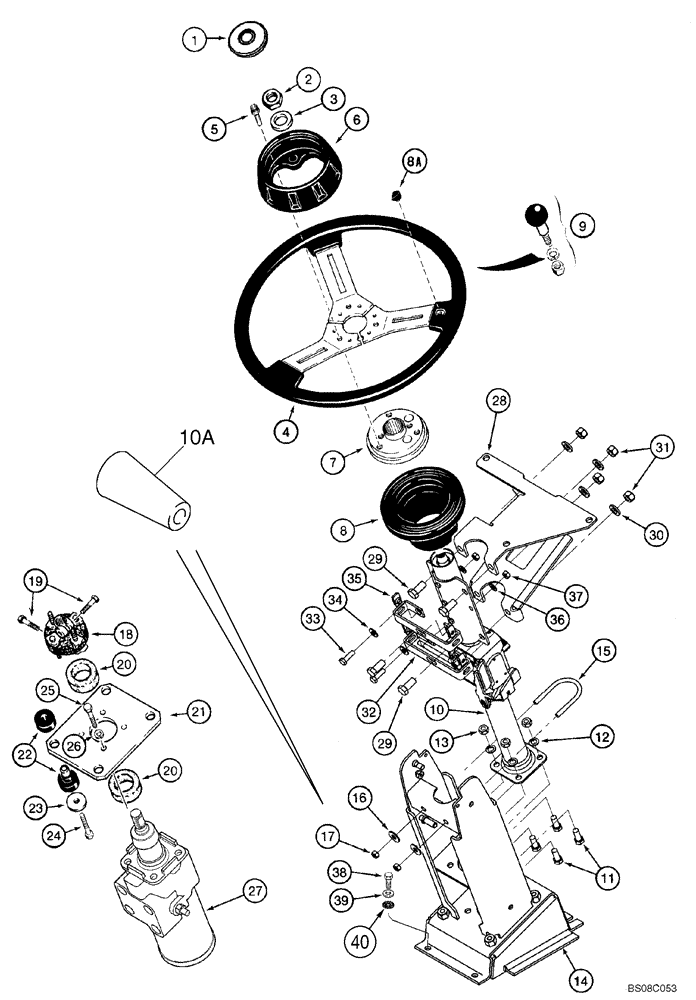 Схема запчастей Case 621D - (05-01) - STEERING WHEEL - COLUMN (05) - STEERING