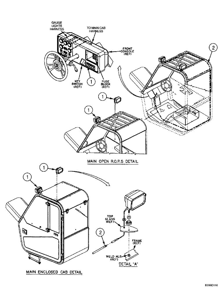 Схема запчастей Case 686G - (4-18) - *FRONT AND REAR WORK OR ROAD LAMPS (04) - ELECTRICAL SYSTEMS