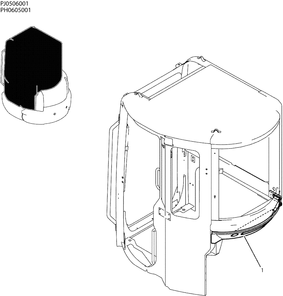 Схема запчастей Case CX50B - (05-007) - CAB INSTAL-COOLER (50) - CAB CLIMATE CONTROL