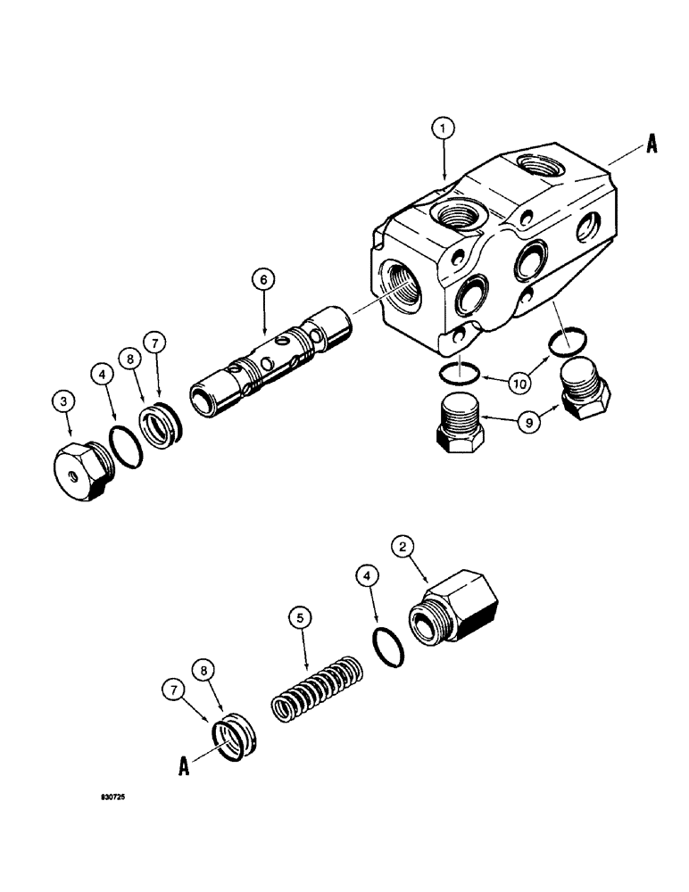 Схема запчастей Case 1187 - (134) - TRACK DRIVE HYDRAULIC MOTORS, TWO SPEED VALVE ASSEMBLY (04) - UNDERCARRIAGE