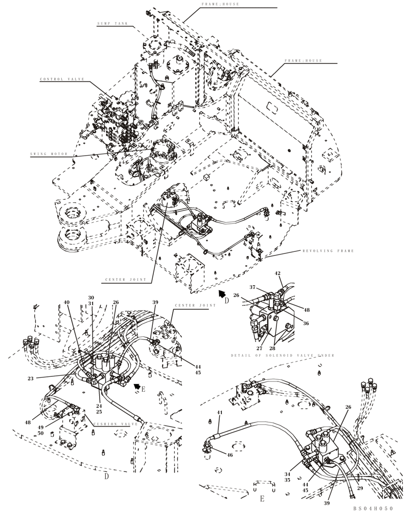Схема запчастей Case CX80 - (08-47) - HYDRAULICS - PILOT PRESSURE, RETURN LINES (08) - HYDRAULICS