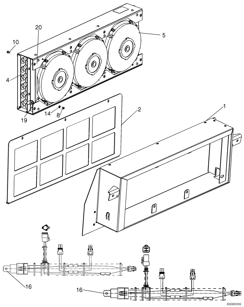 Схема запчастей Case 750K - (09-36) - CAB - AIR CONDITIONING CONDENSER (09) - CHASSIS/ATTACHMENTS
