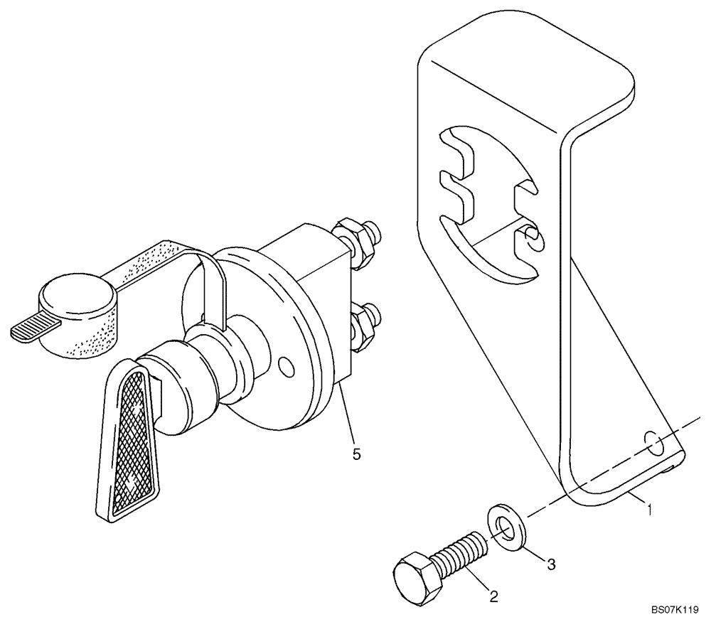 Схема запчастей Case 321D - (32.175[2990441000]) - MAIN SWITCH BATTERY INSTALLATION (OPTION) (55) - ELECTRICAL SYSTEMS