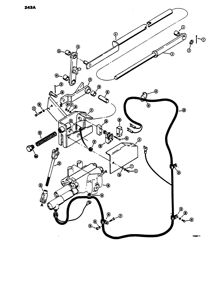Схема запчастей Case 450 - (243A) - RETURN-TO-DIG AND ANTI-ROLLBACK, USED TRACTOR SN. 3056521 AND AFTER (05) - UPPERSTRUCTURE CHASSIS