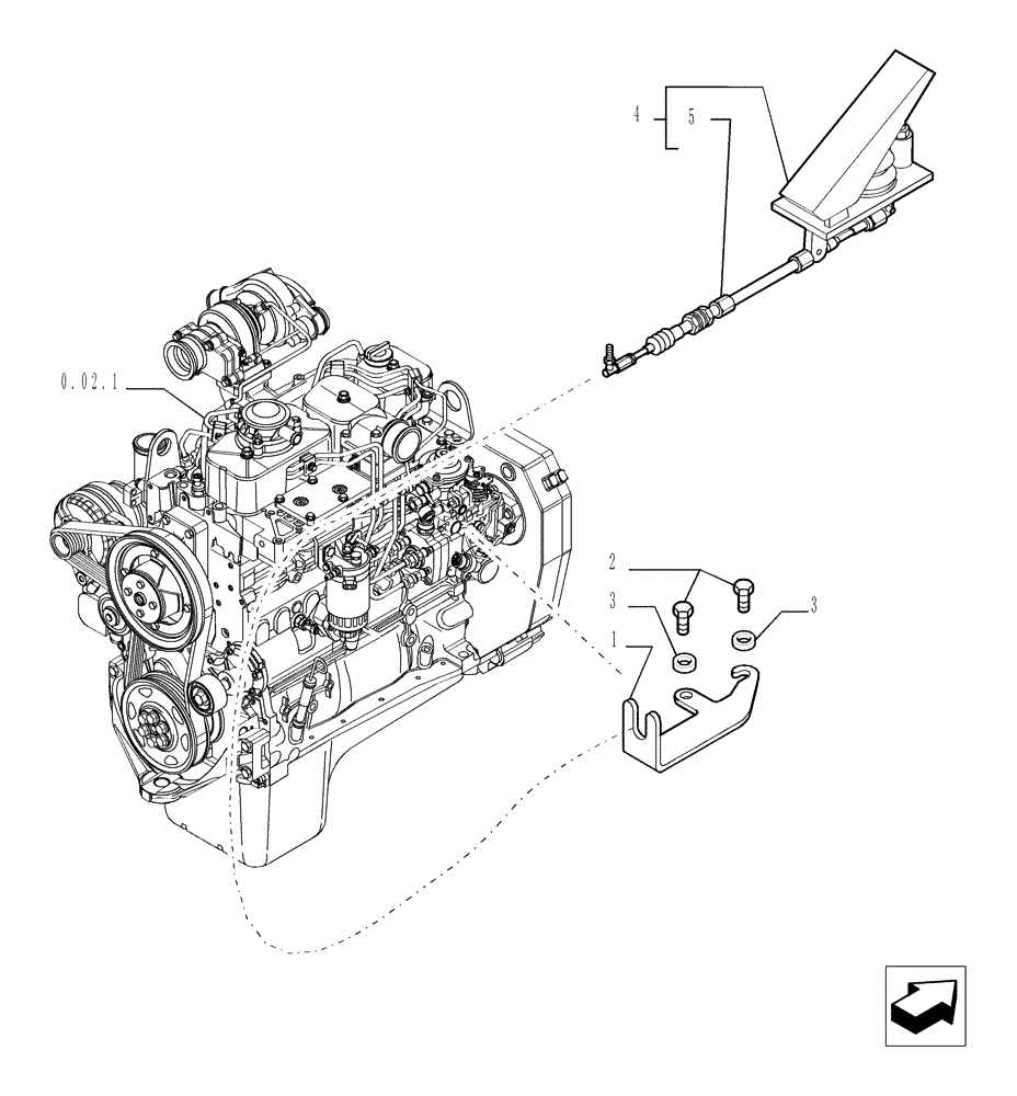 Схема запчастей Case TX742 - (1.10.1[01]) - THROTTLE CONTROL (10) - ENGINE
