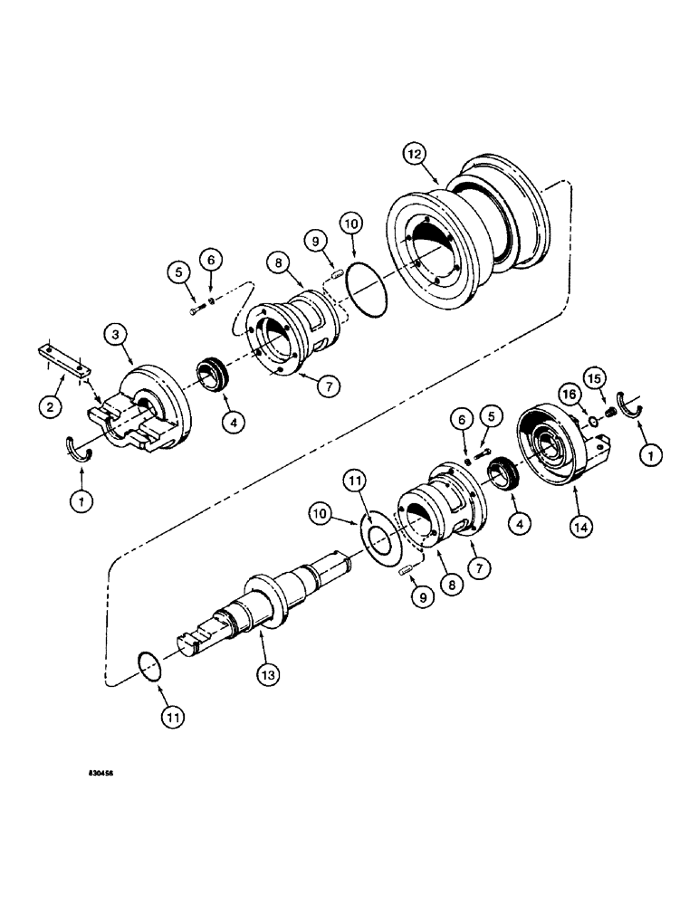 Схема запчастей Case 1187 - (118) - SINGLE FLANGE TRACK ROLLER, TYPE I (04) - UNDERCARRIAGE