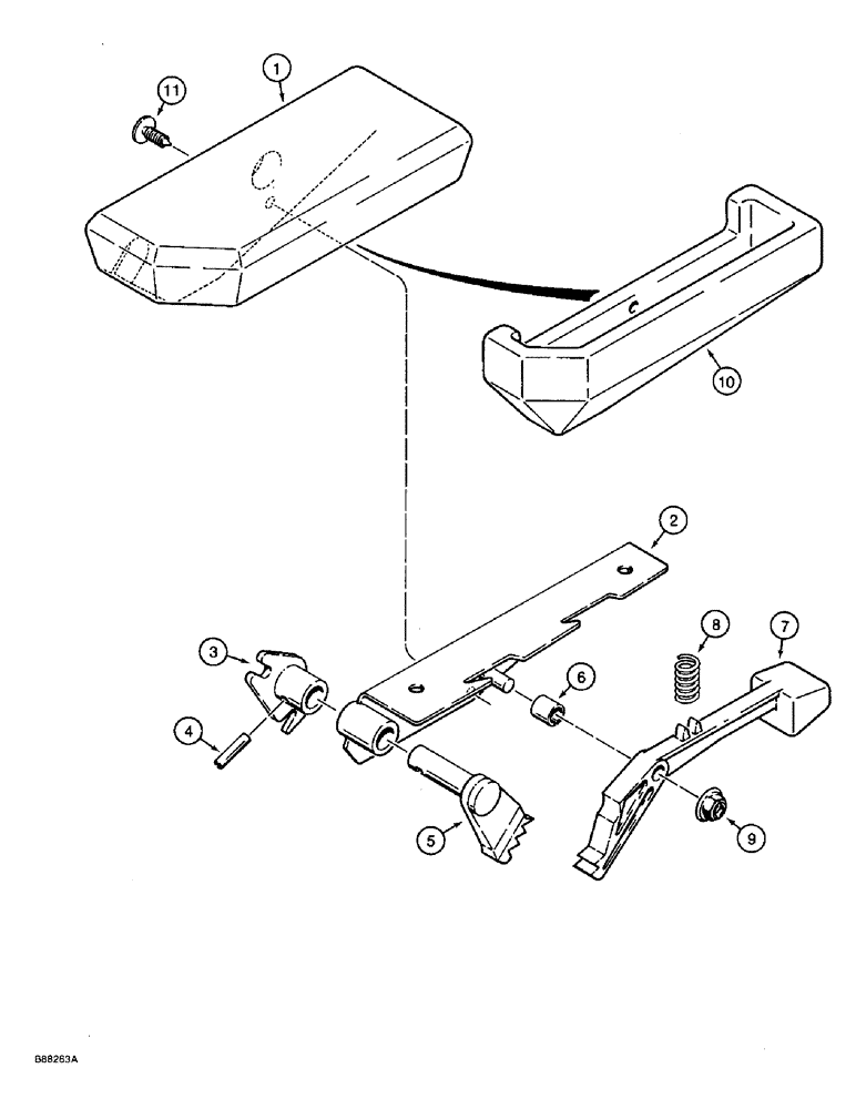 Схема запчастей Case 590 - (9-102) - ARMRESTS (09) - CHASSIS/ATTACHMENTS