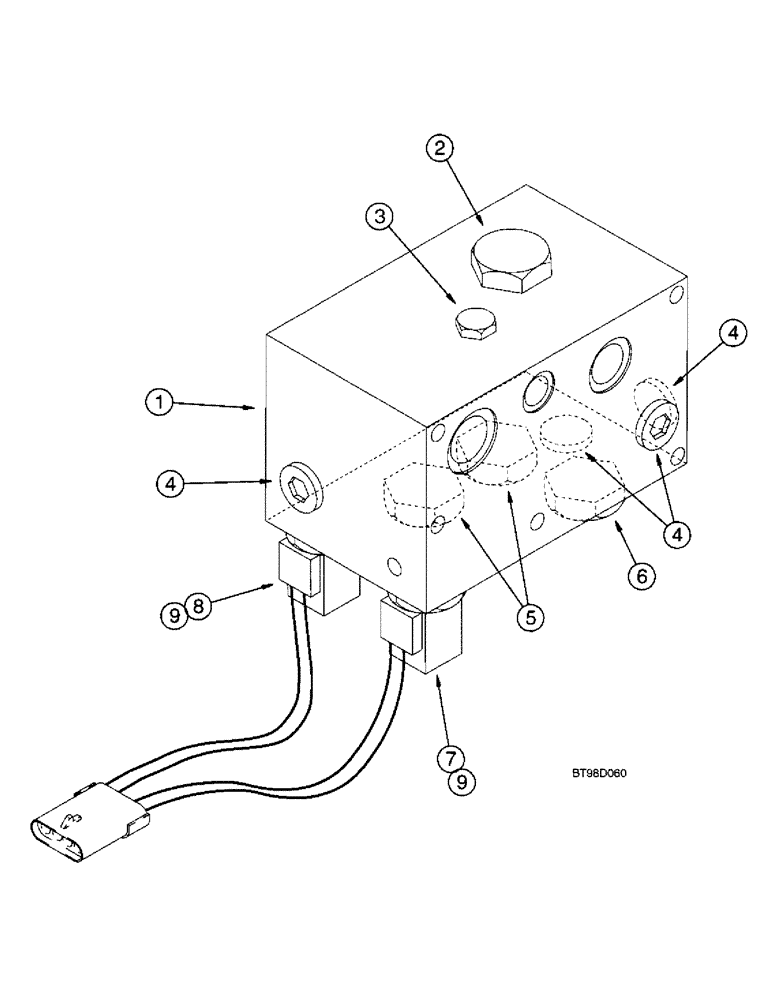 Схема запчастей Case 590SL - (9-10) - AUXILIARY BACKHOE VALVE (08) - HYDRAULICS