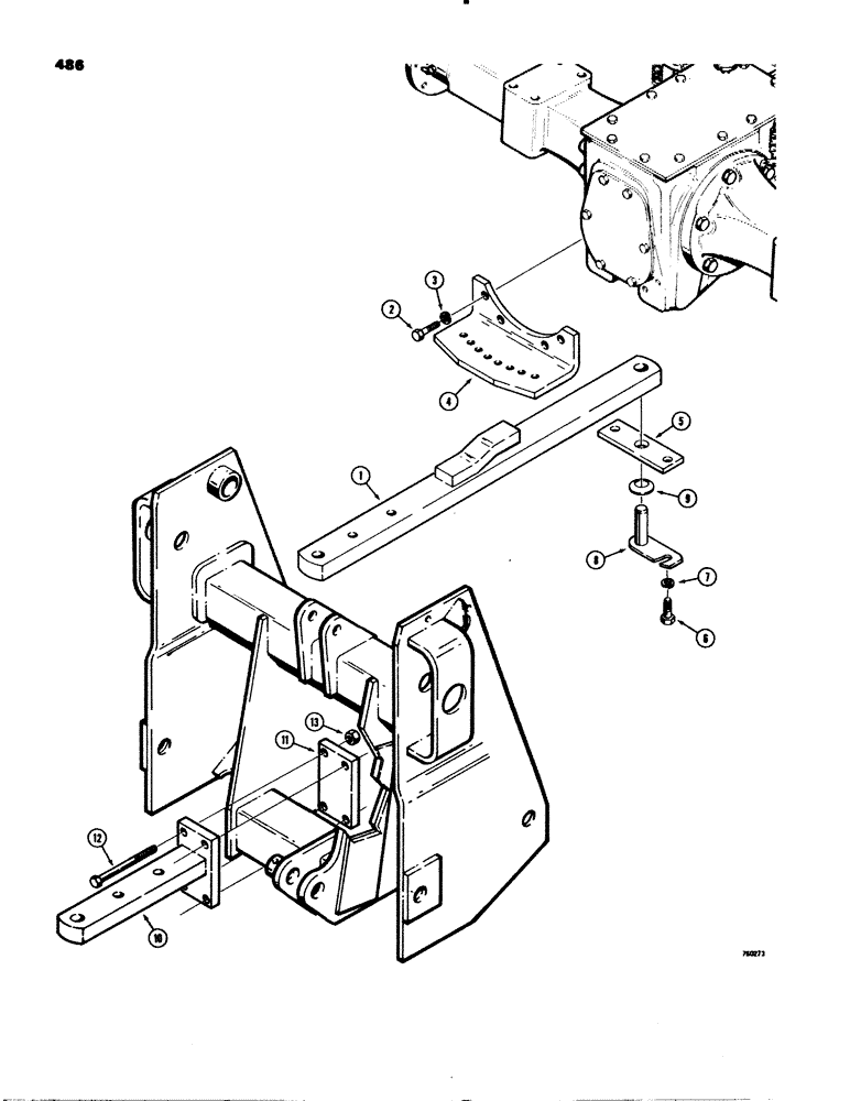 Схема запчастей Case 580C - (486) - SWINGING DRAWBAR (09) - CHASSIS/ATTACHMENTS