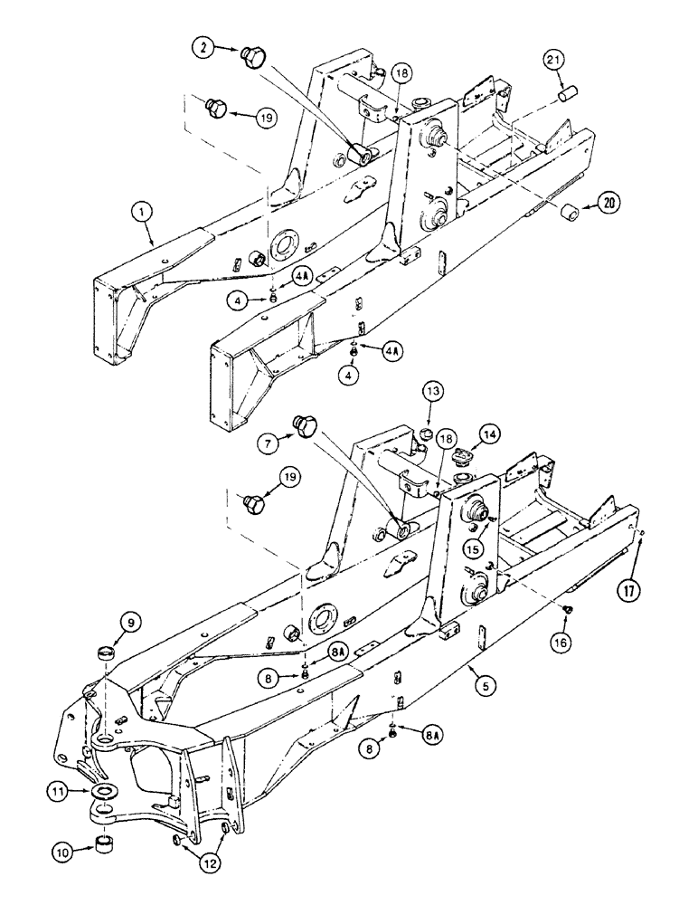 Схема запчастей Case 580SK - (9-092) - CHASSIS, INTEGRAL BACKHOE (09) - CHASSIS/ATTACHMENTS