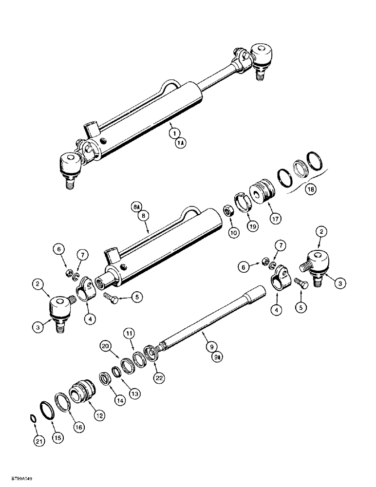 Схема запчастей Case 584E - (5-13A) - STEERING CYLINDERS (05) - STEERING
