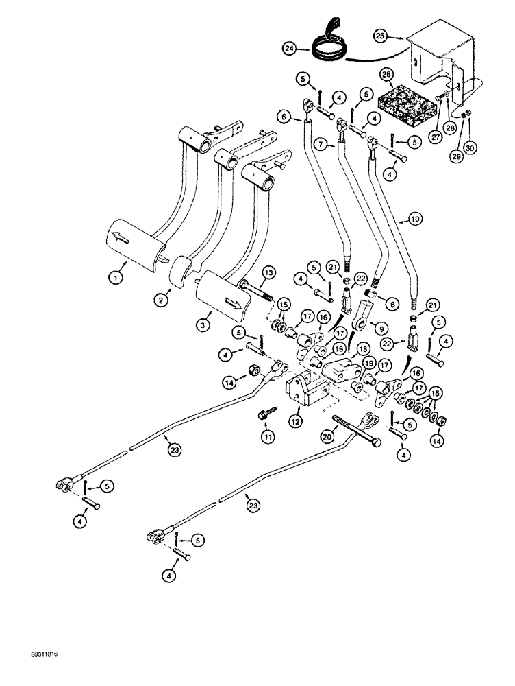 Схема запчастей Case 1150G - (7-004) - POWER BRAKES, PEDALS AND RODS (04) - UNDERCARRIAGE